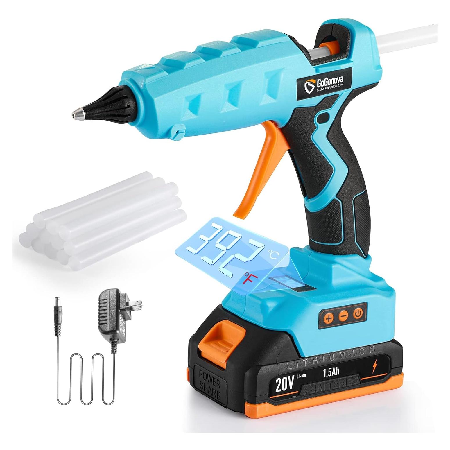 Pistola de Pegamento Inalámbrica GoGonova 20V LCD 60W