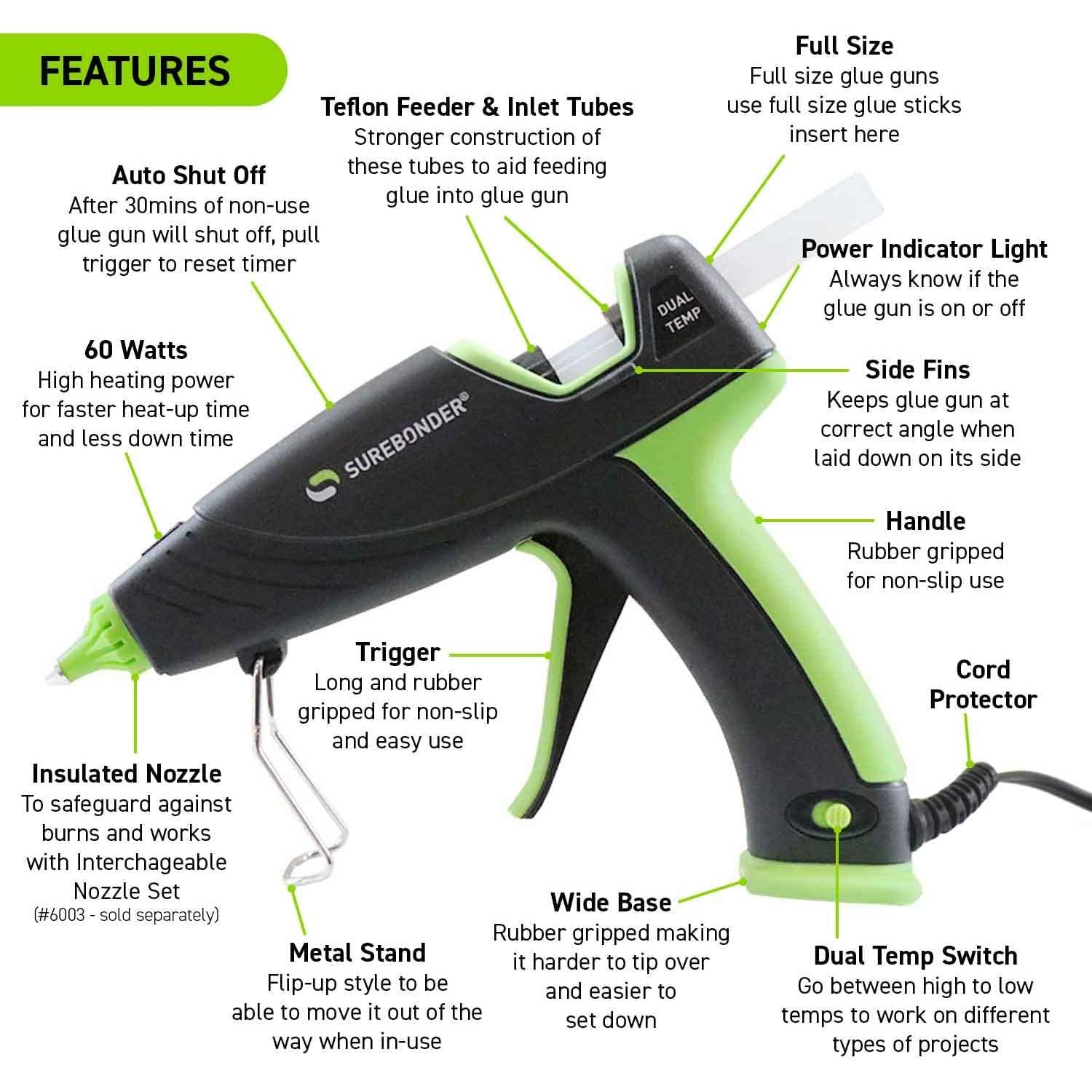 Pistola de Pegamento Caliente Surebonder DT-360F 60W Doble Temperatura