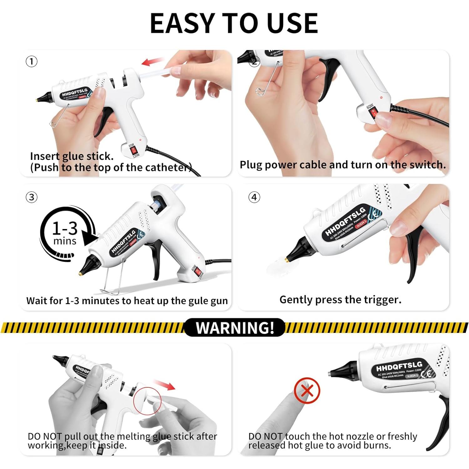Pistola de Pegamento Caliente HHDQFTSLG 60/120W + 30 Varillas