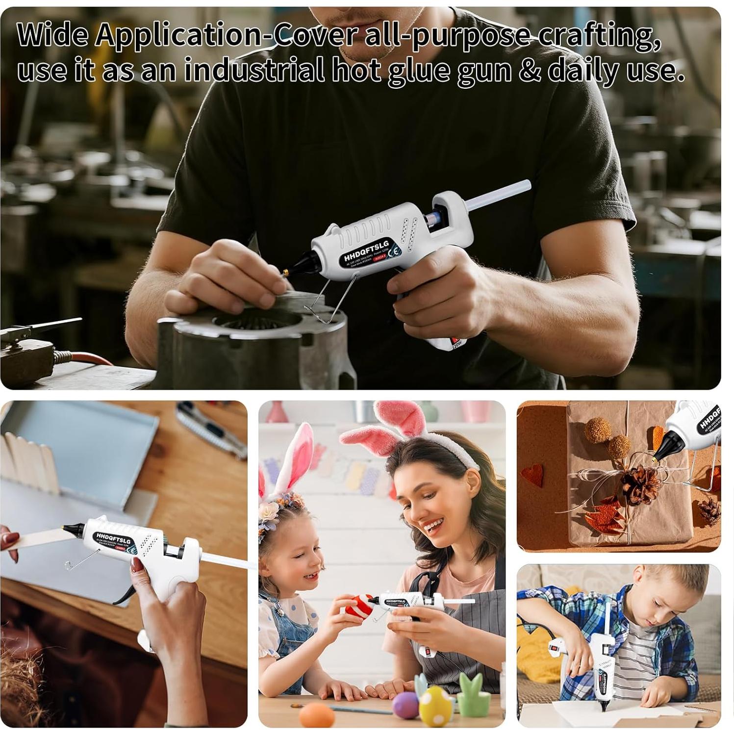 Pistola de Pegamento Caliente HHDQFTSLG 60/120W + 30 Varillas