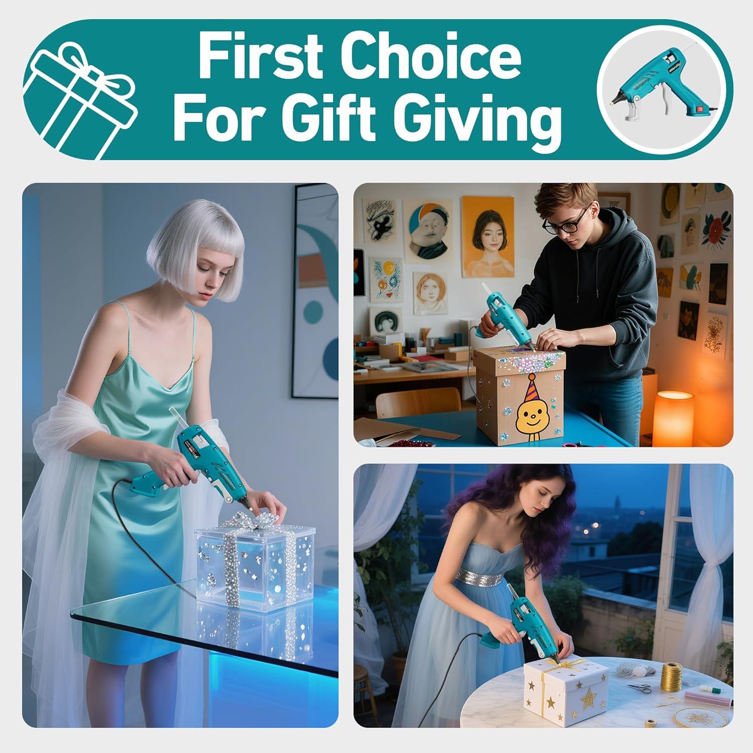 Pistola de Pegamento Caliente 100W HHieratic con 30 Barritas 11mm