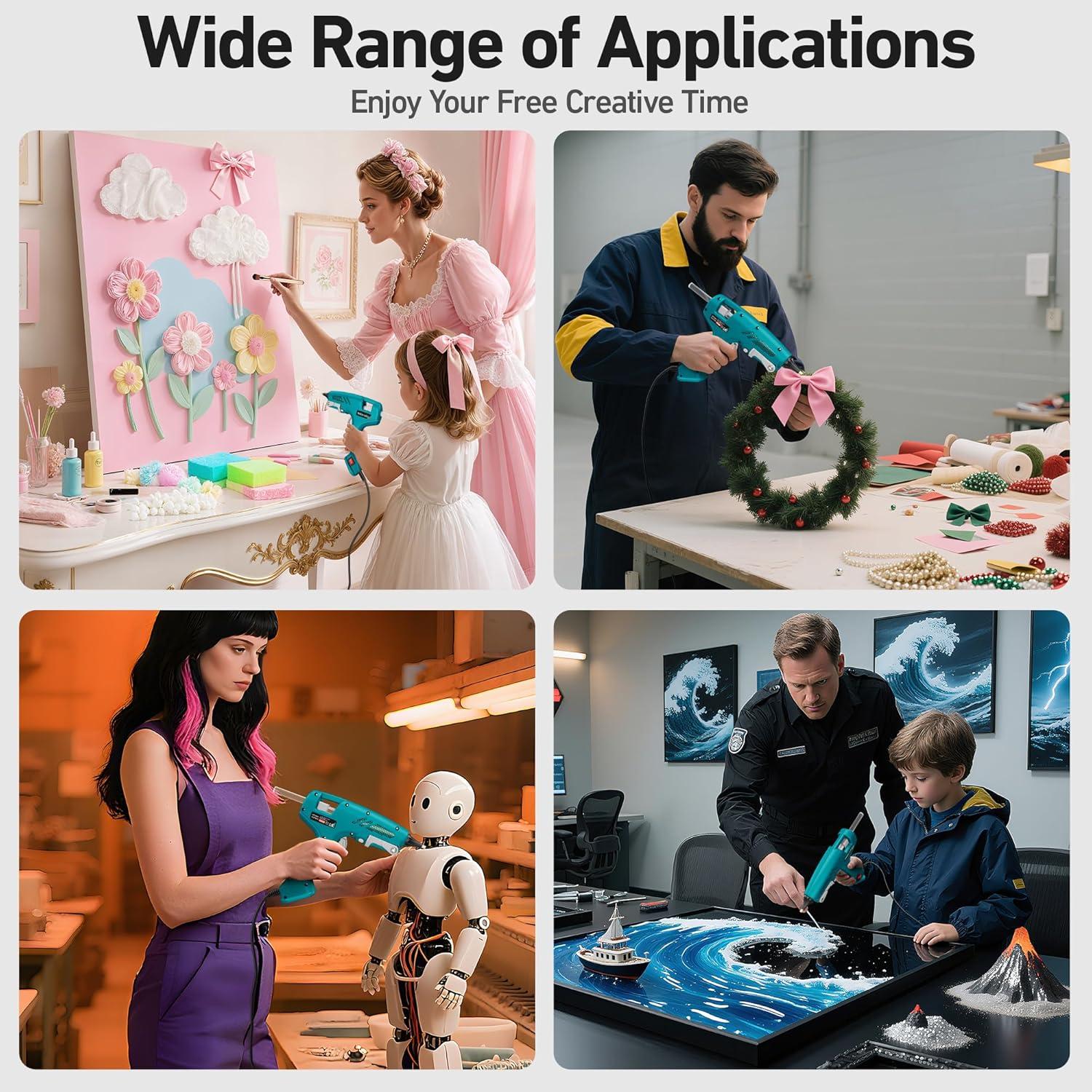 Pistola de Pegamento Caliente 100W HHieratic con 30 Barritas 11mm