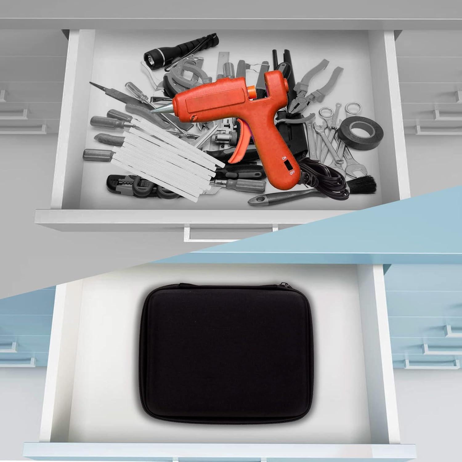 Funda de Almacenamiento Dura MGZNMTY para Mini Pistola de Pegamento