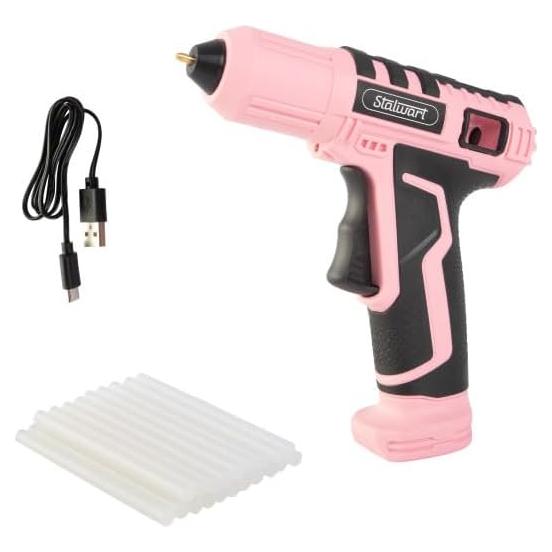 Pistola de Pegamento Inalámbrica Stalwart 4V Rosa - 20 Barras
