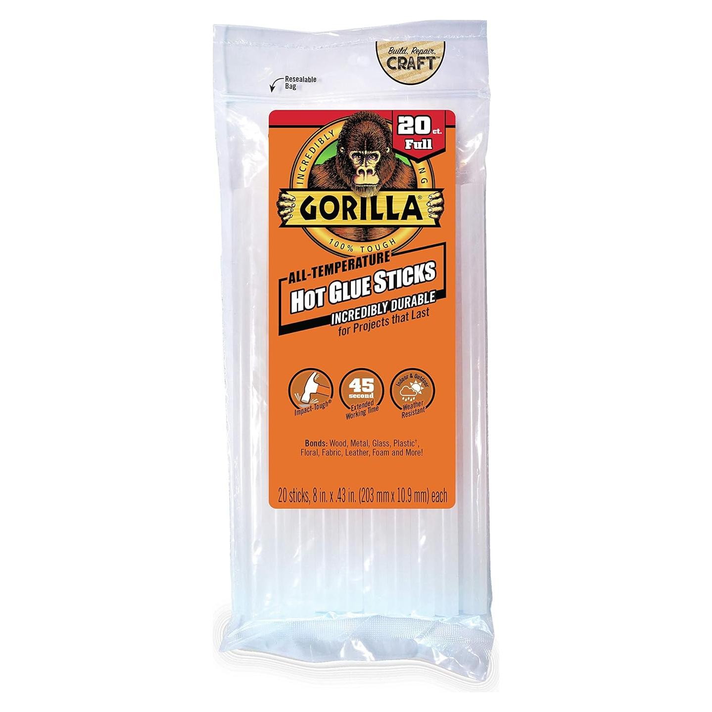 Palitos de Pegamento Caliente Gorilla 20.32 cm - 20 Unidades