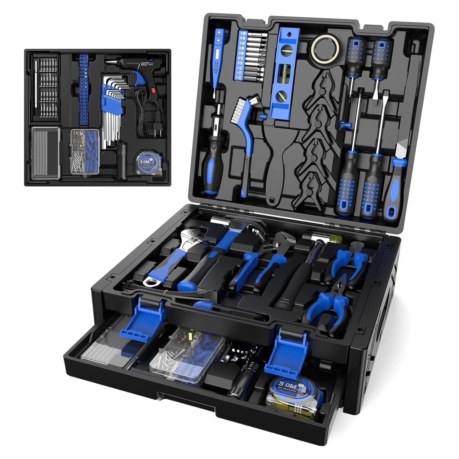 Kit de Herramientas 326 Piezas SundpeyPRO con Pistola de Pegamento