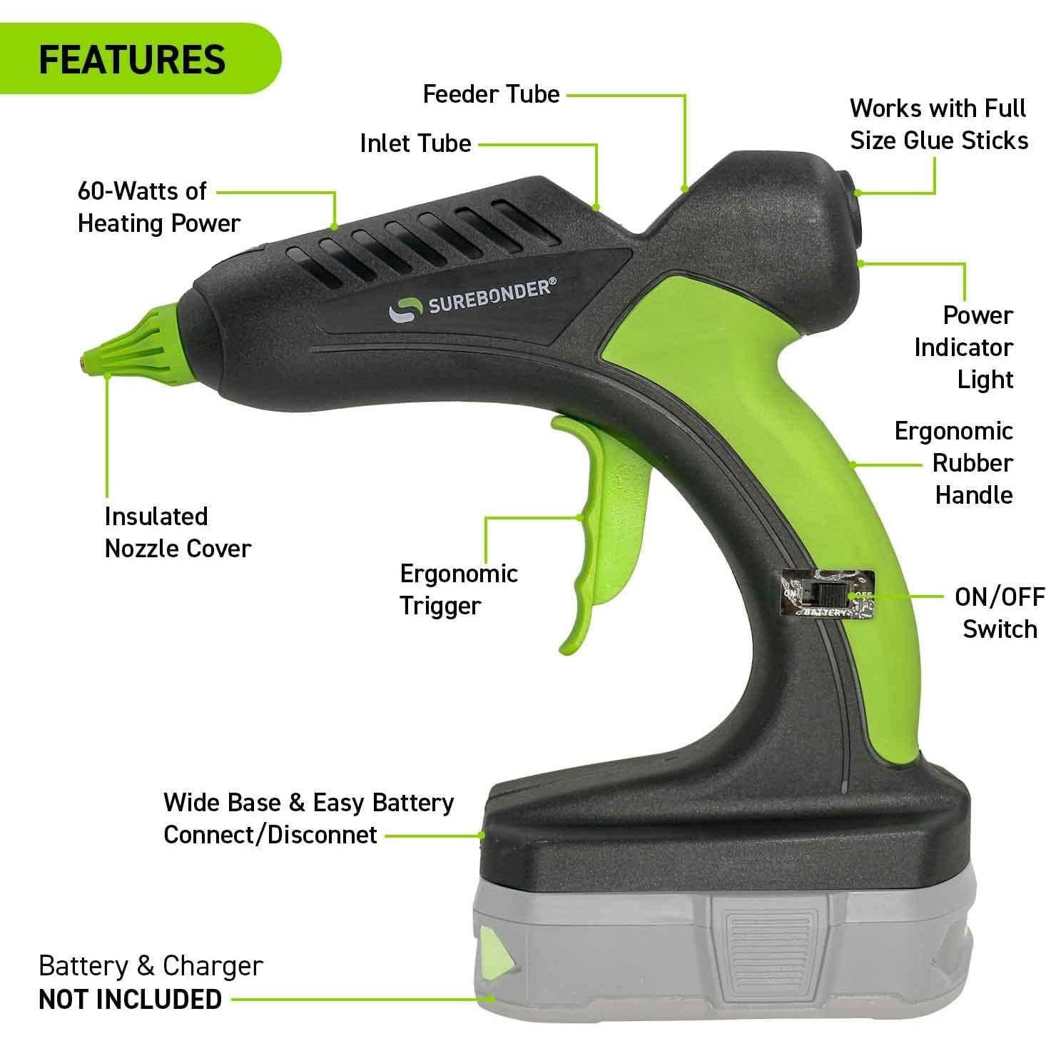 Pistola de Pegamento Inalámbrica Surebonder PRO2-60 60W