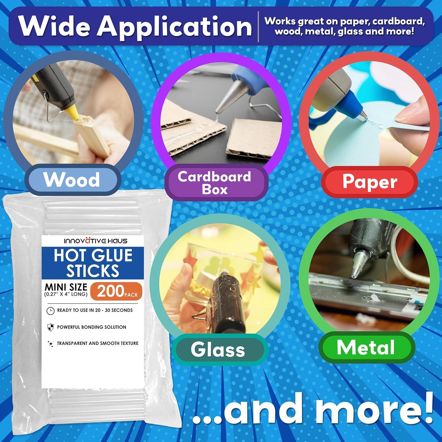Palitos de Pegamento Caliente Mini Innovative Haus 200 Unidades