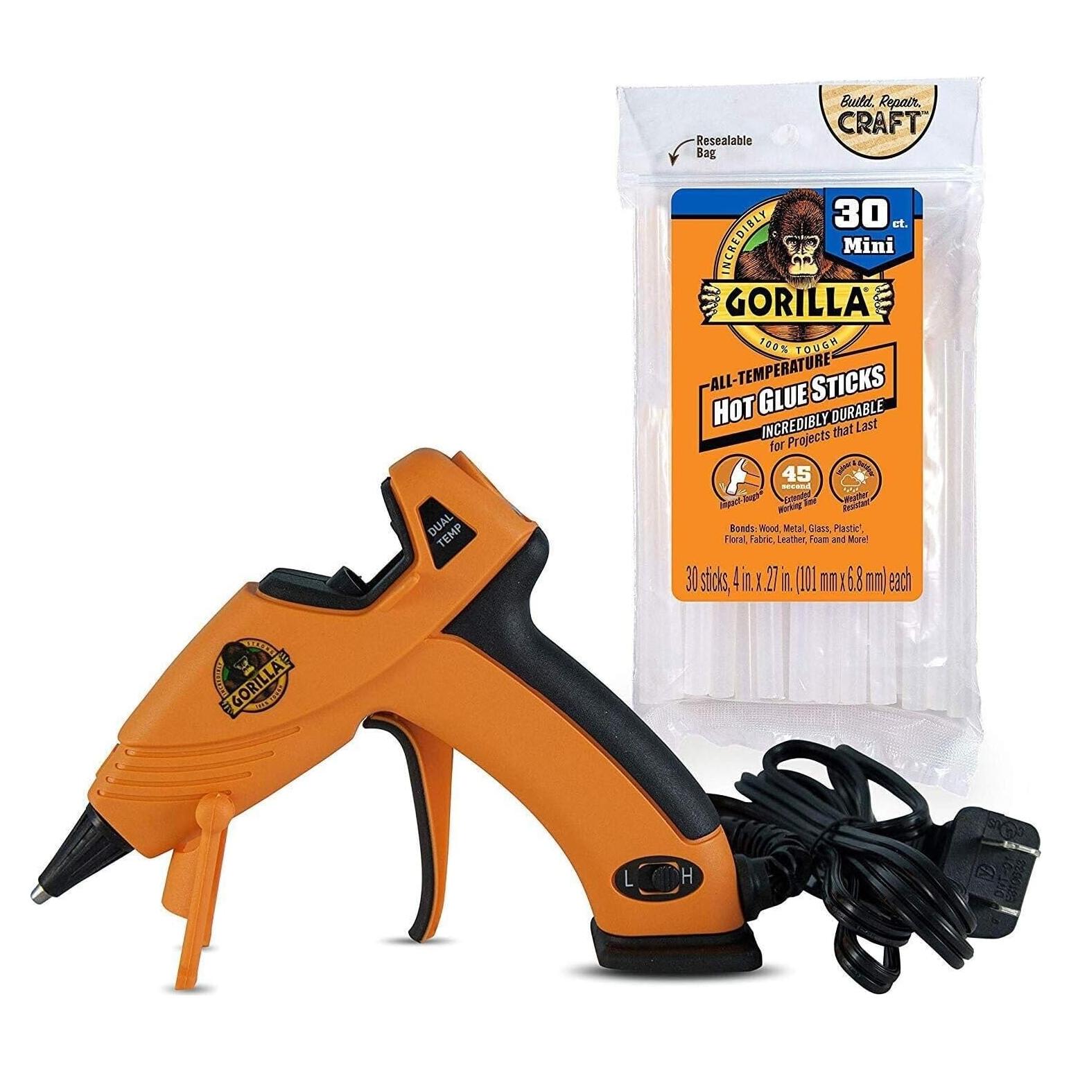 Pistola de Pegamento Caliente Mini GORILLA + 30 Barras 29.5cm