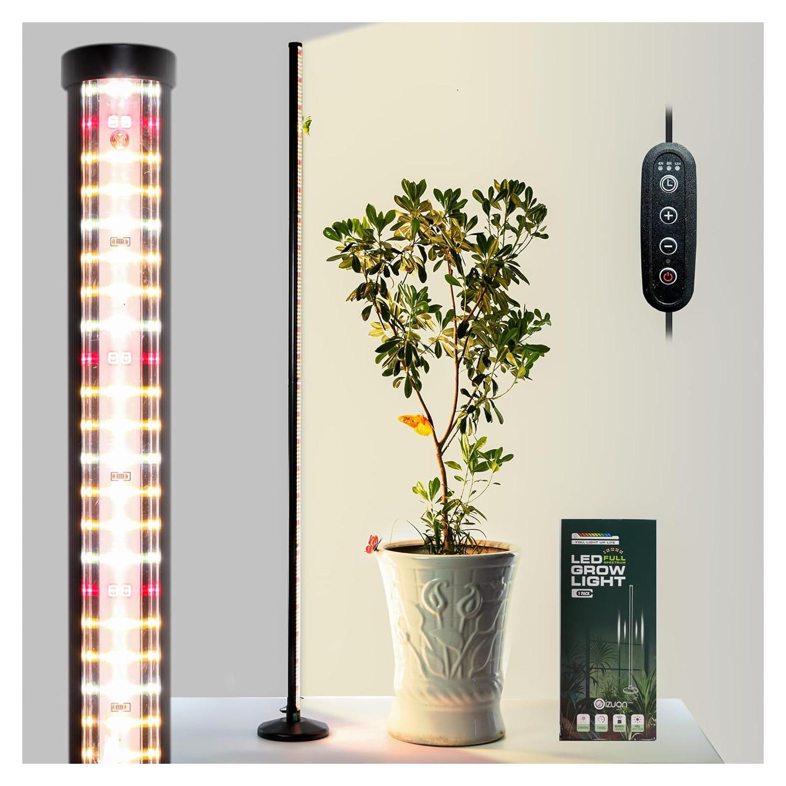 Luz de Crecimiento LED Oizuon 36W 164cm con Temporizador y Control Remoto
