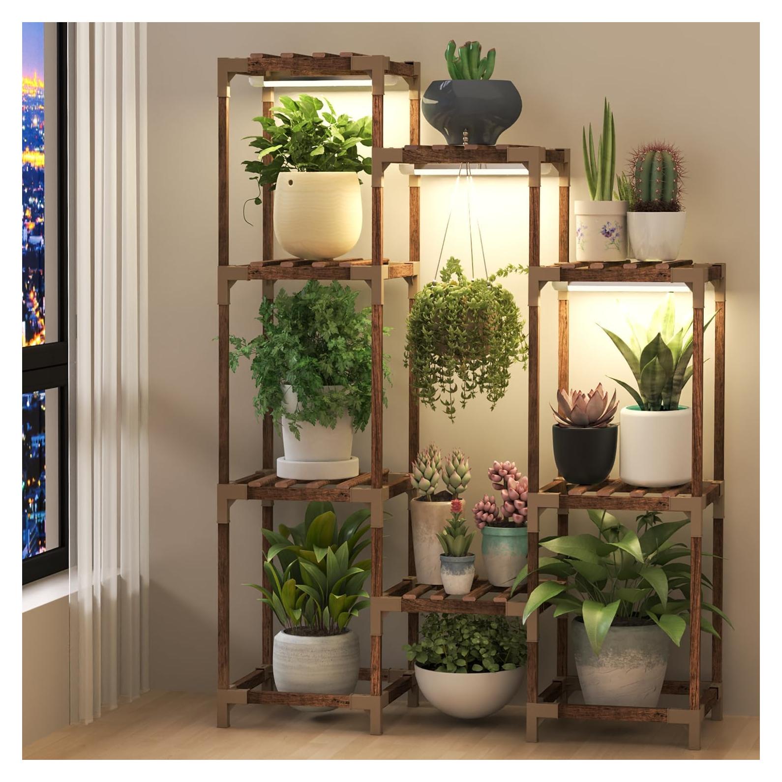 Soporte para Plantas HOMKIRT con Luz de Crecimiento 121.92 cm