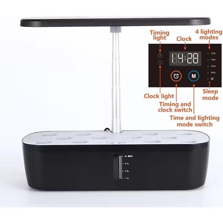 Kit de Cultivo Hidropónico Banvikon 12 Cápsulas LED Autorriego