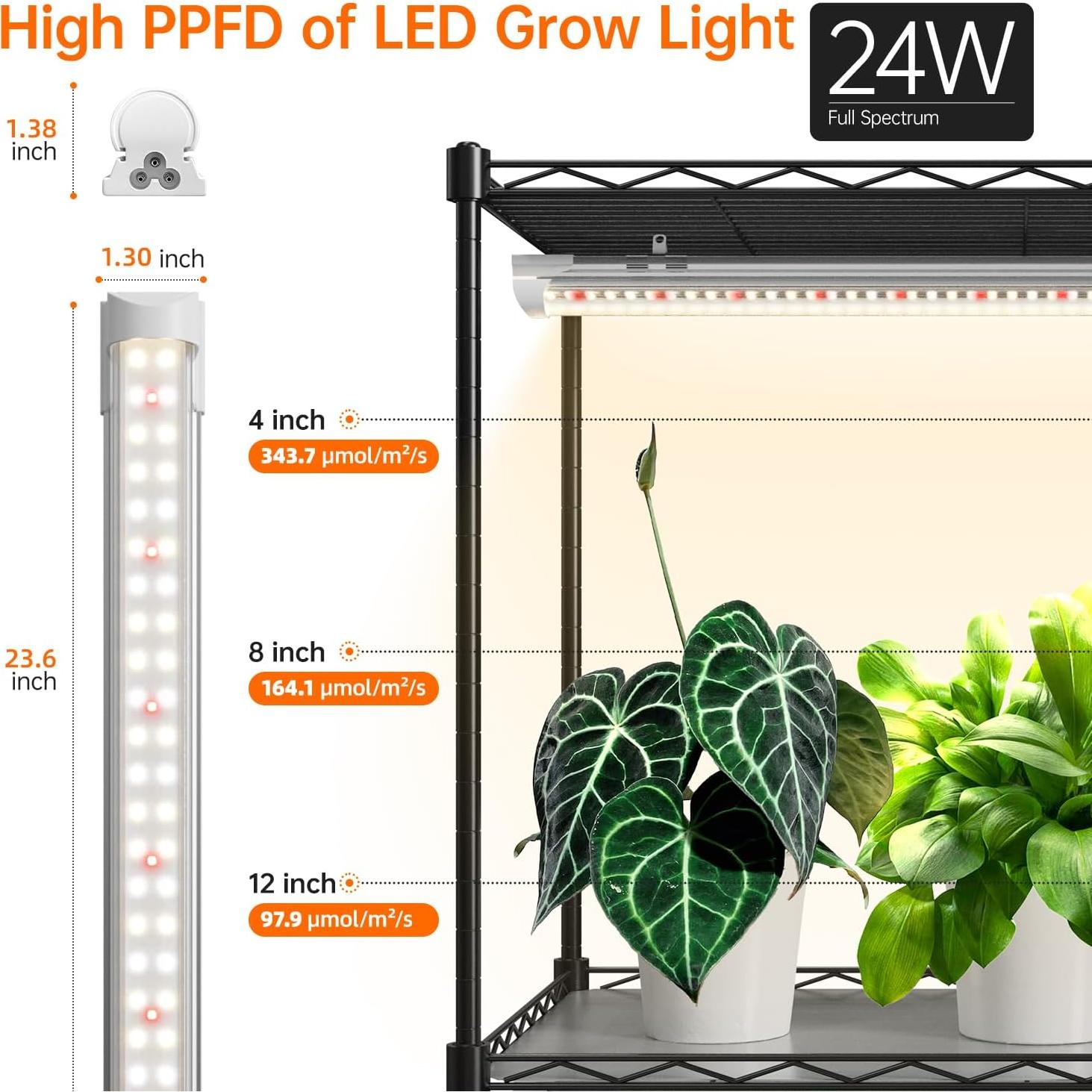 Estante para Plantas Bstrip con Luz de Crecimiento 72W 150cm