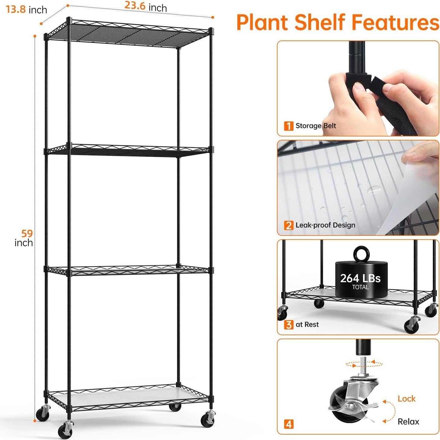 Estante para Plantas Bstrip con Luz de Crecimiento 72W 150cm