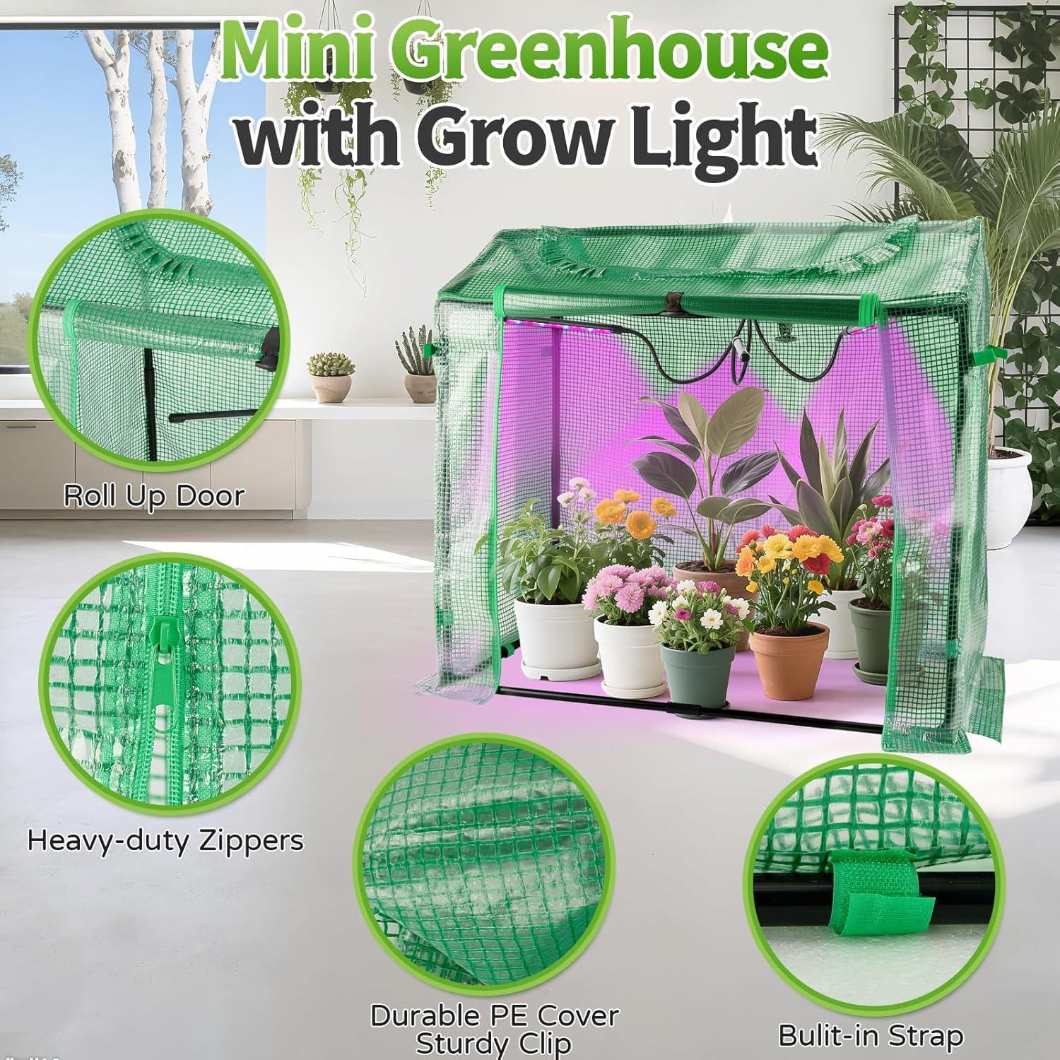 Mini Invernadero Vercome con Luz de Crecimiento 65x50x40 cm