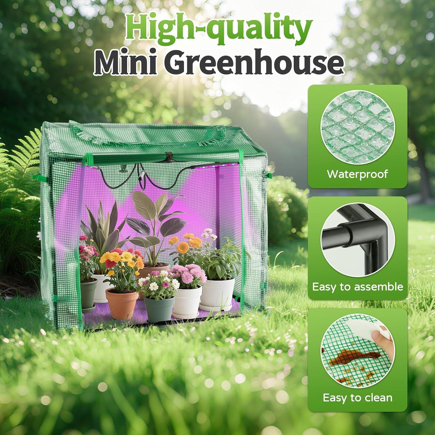 Mini Invernadero Vercome con Luz de Crecimiento 65x50x40 cm