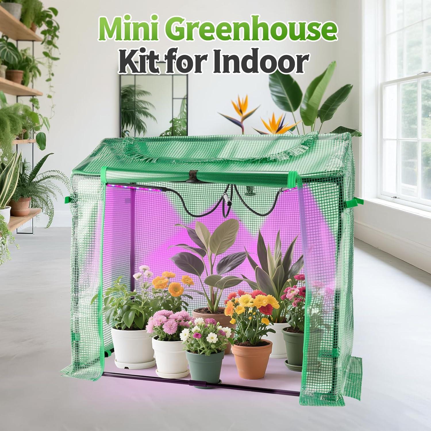 Mini Invernadero Vercome con Luz de Crecimiento 65x50x40 cm