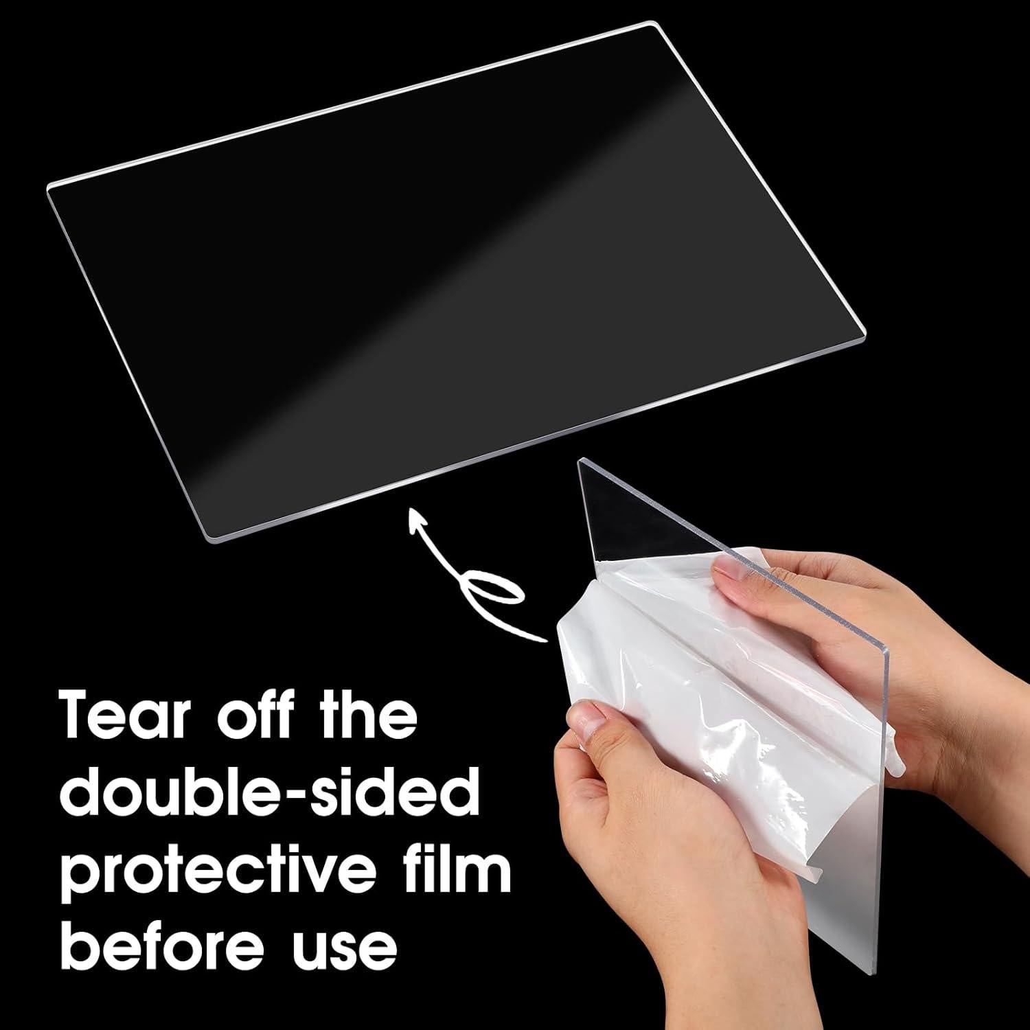 8 Almohadillas de Corte Acrílico Zelphvt 22x15.5cm Transparentes