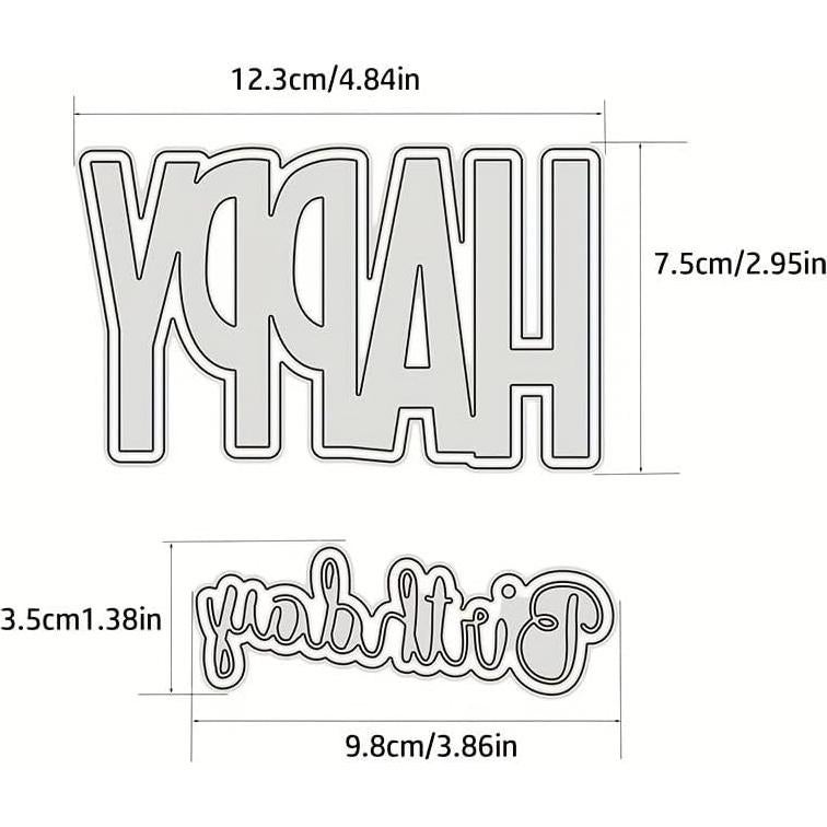 Troquel de Corte de Metal Lapoo para Scrapbooking - Feliz Cumpleaños