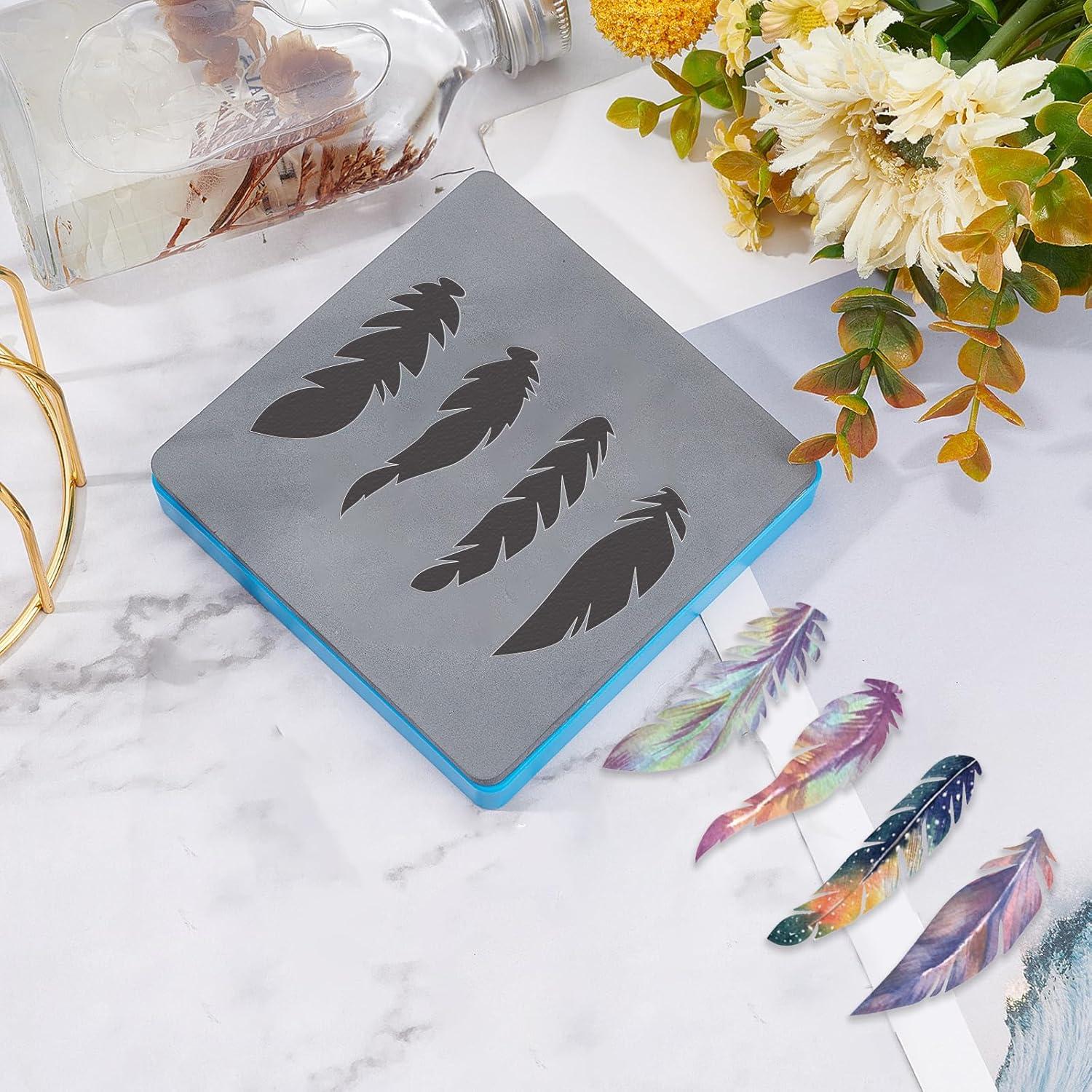 Troquel de Piel SUPERDANT 15x15cm 4 Formas de Pluma para Manualidades