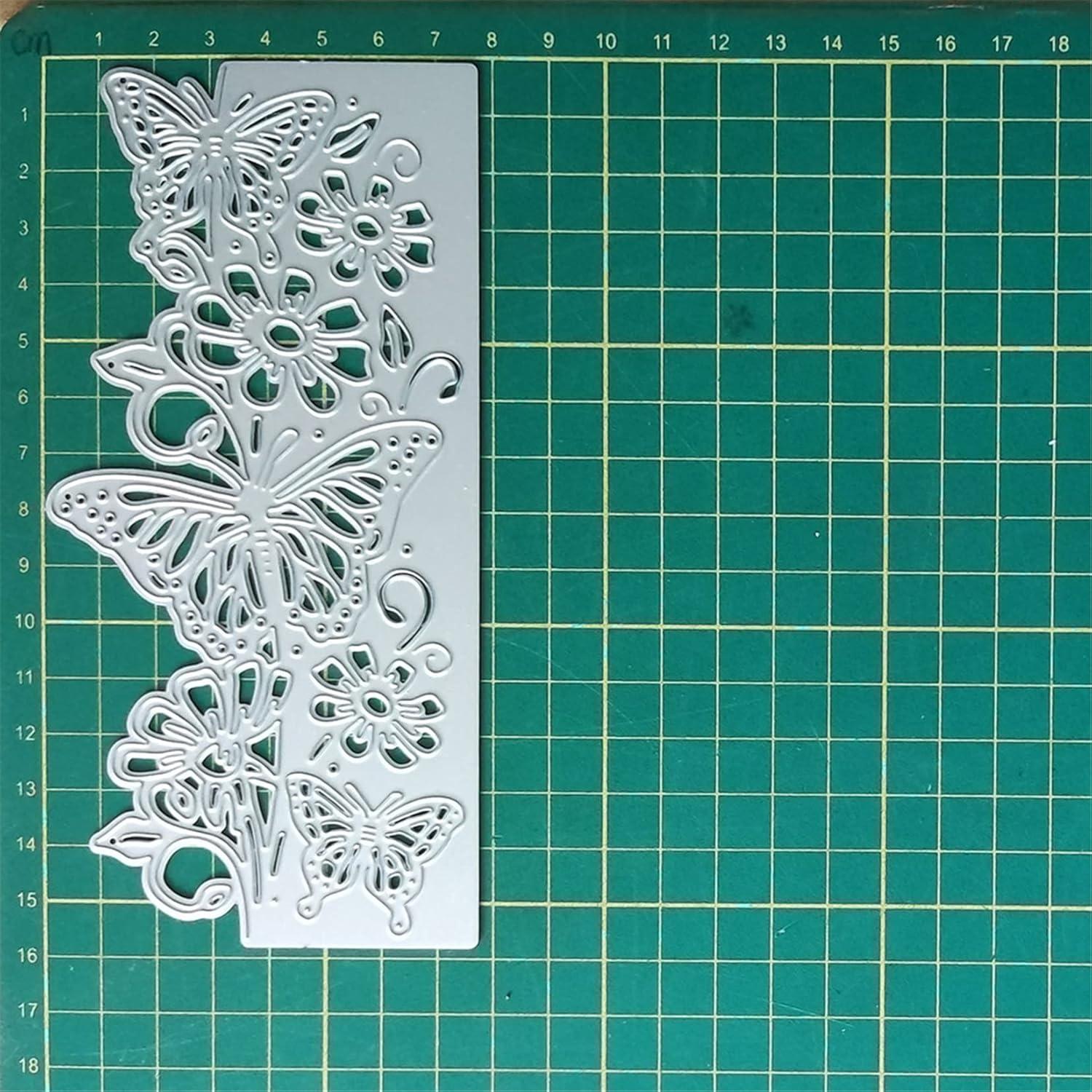 Scrapbooking Die-Cuts for Card Making, Christmas Metal Cutting Dies, Paper Craft Punch Template, Background Embossing Stencils, DIY Album Décor (Butterfly Flower- 7.8x15.8cm)