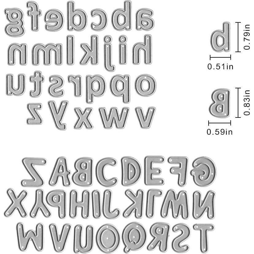 Troqueles de Corte de Letras de Metal Belamour 26 Piezas