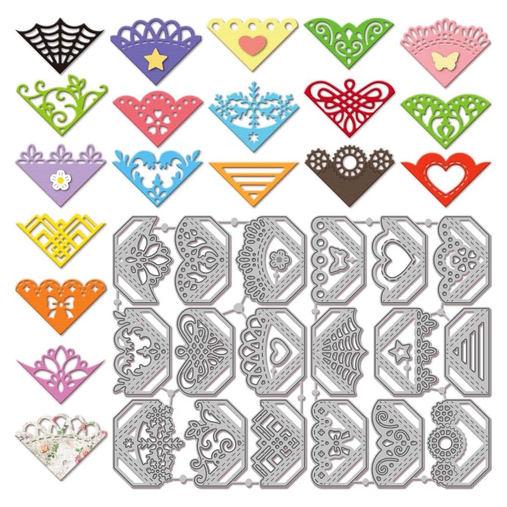 Troqueles de Esquinas de Libros GLOBLELAND 22 Piezas Scrapbooking