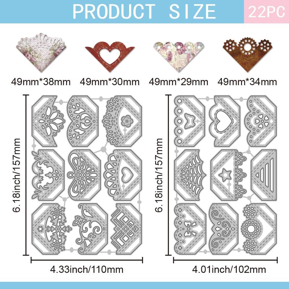 Troqueles de Esquinas de Libros GLOBLELAND 22 Piezas Scrapbooking