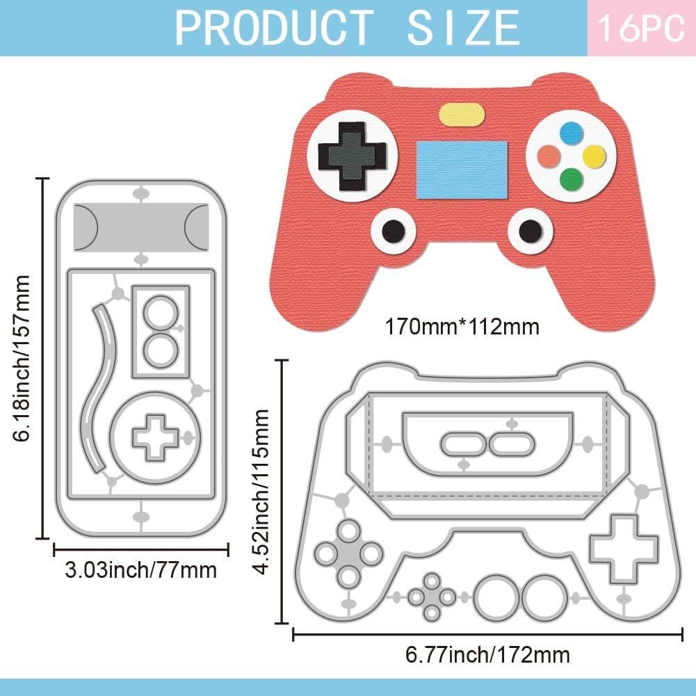 Troqueles para Tarjetas de Regalo GLOBLELAND Consola de Juego