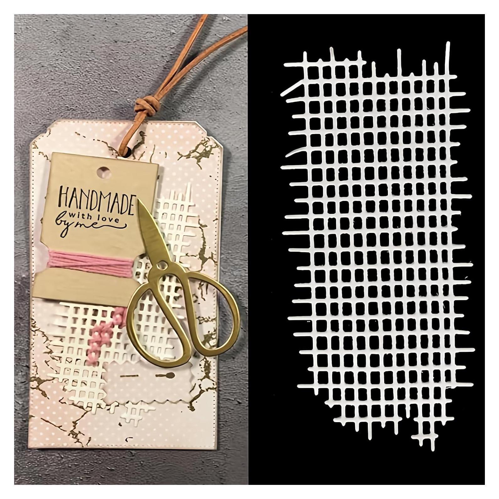 Lapoo 3D Backgrounds Frame Metal Cutting Die for Scrapbooking, New Cutting Dies DIY Album Card Making Decor Paper Craft Metal Die Cuts Party Wedding Decorations (Grid C 3.9 x 2 in)