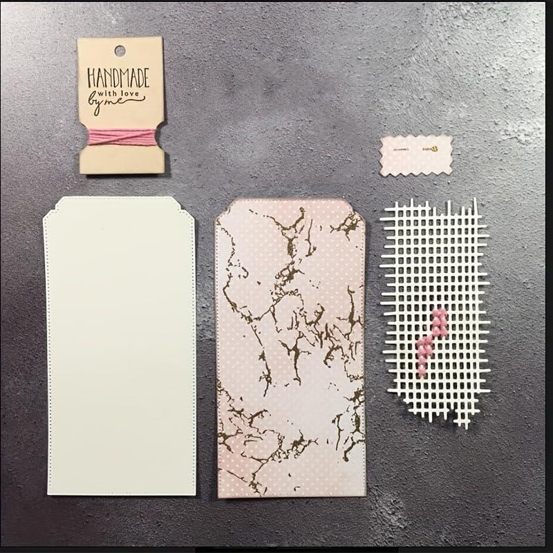 Lapoo 3D Backgrounds Frame Metal Cutting Die for Scrapbooking, New Cutting Dies DIY Album Card Making Decor Paper Craft Metal Die Cuts Party Wedding Decorations (Grid C 3.9 x 2 in)