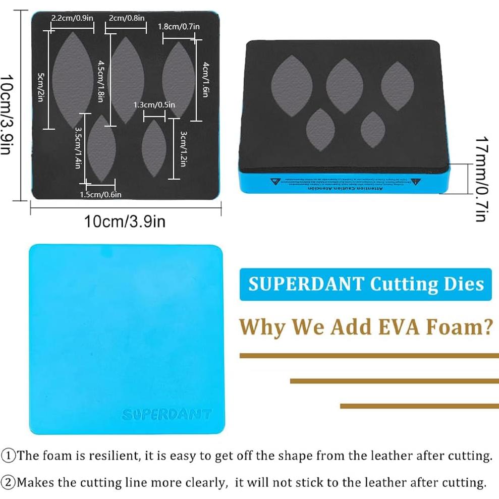 Troqueles de Corte de Cuero SUPERDANT 5 Tamaños 10x10cm