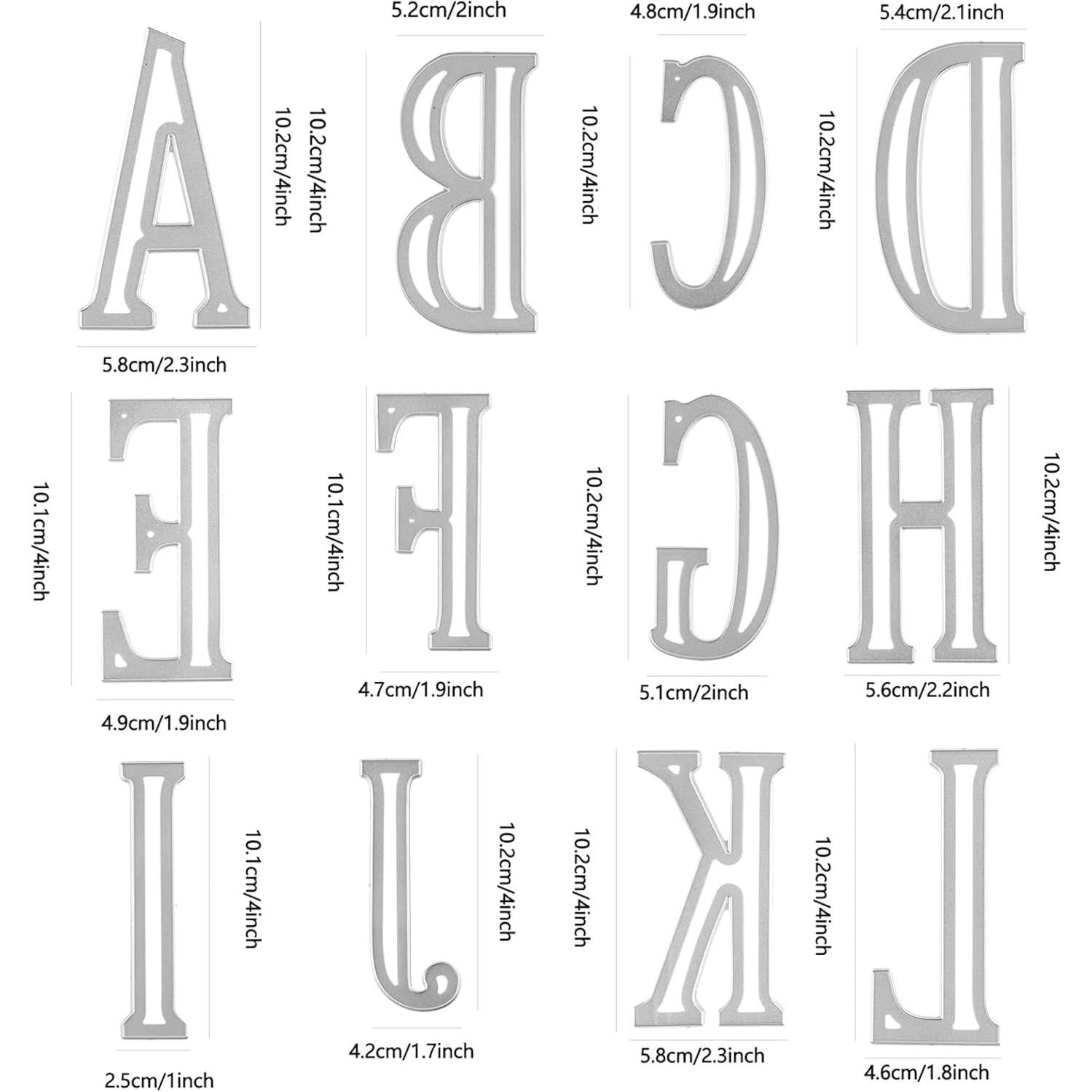 Troqueles de Corte 26 Letras Mayúsculas Briartw 10cm