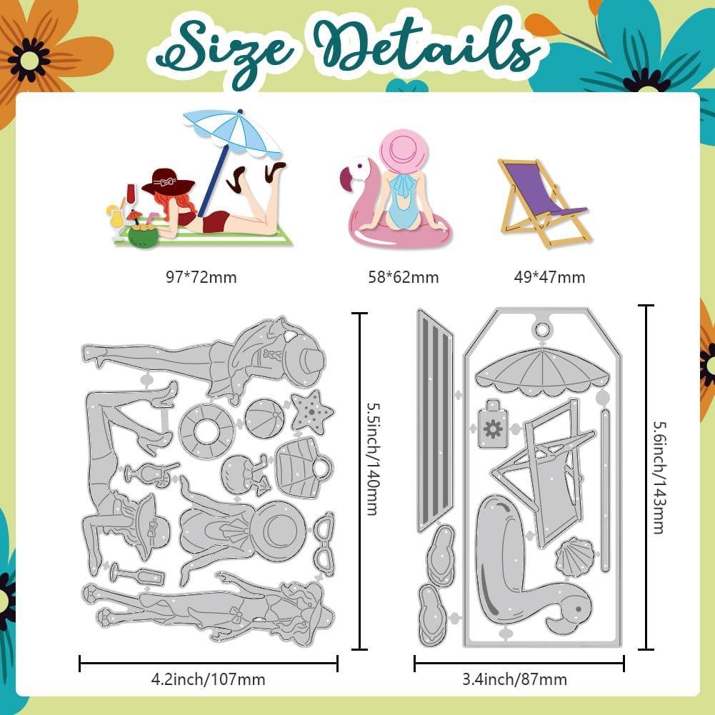 Troqueles de Corte DELORIGIN Dama en la Playa 2 Piezas