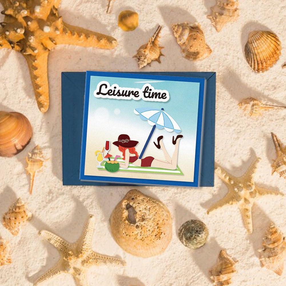 Troqueles de Corte DELORIGIN Dama en la Playa 2 Piezas