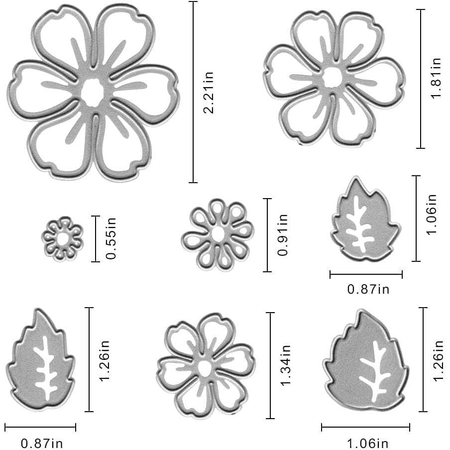 Troqueles de Flores y Hojas Hying para Scrapbooking 15x7cm