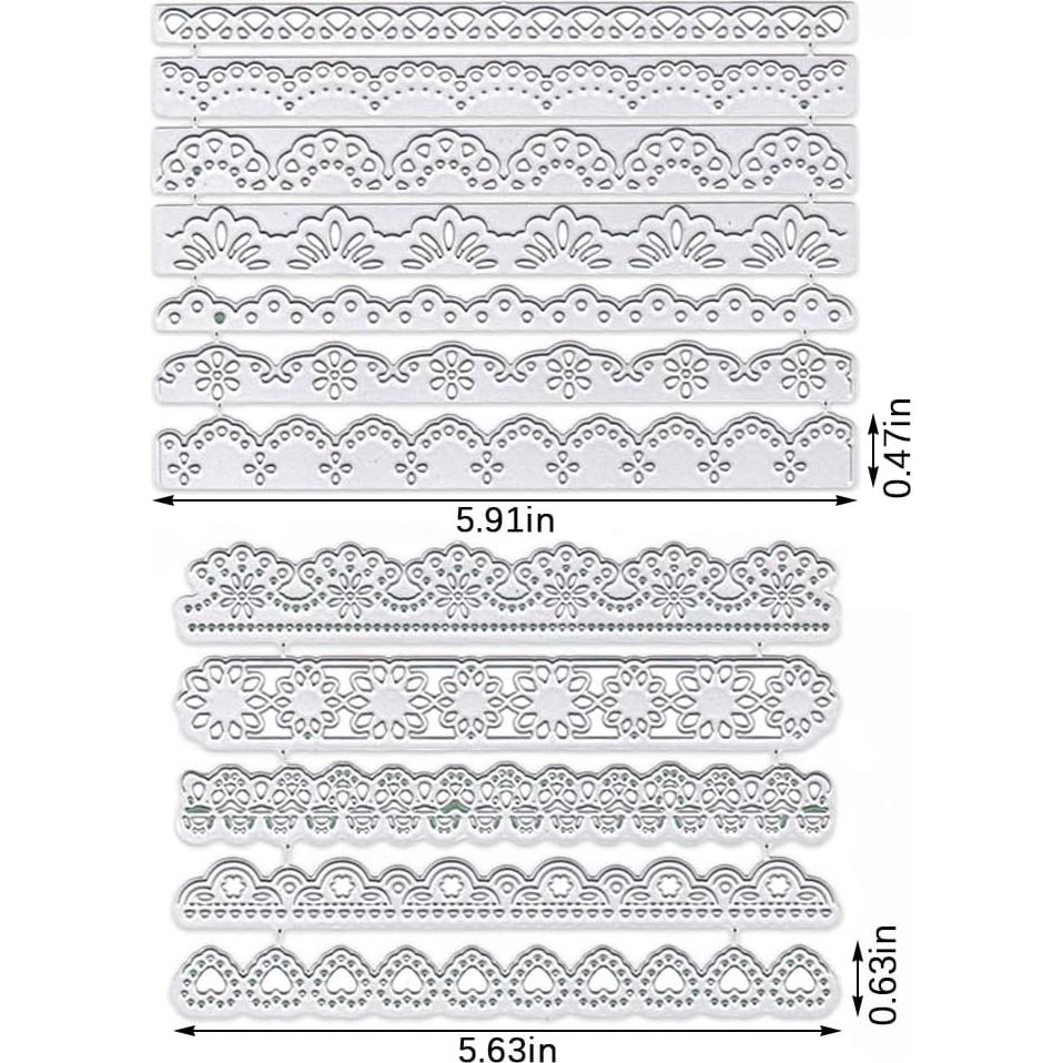 Troqueles de Bordes de Encaje ALIBBON 12 Pcs para Manualidades