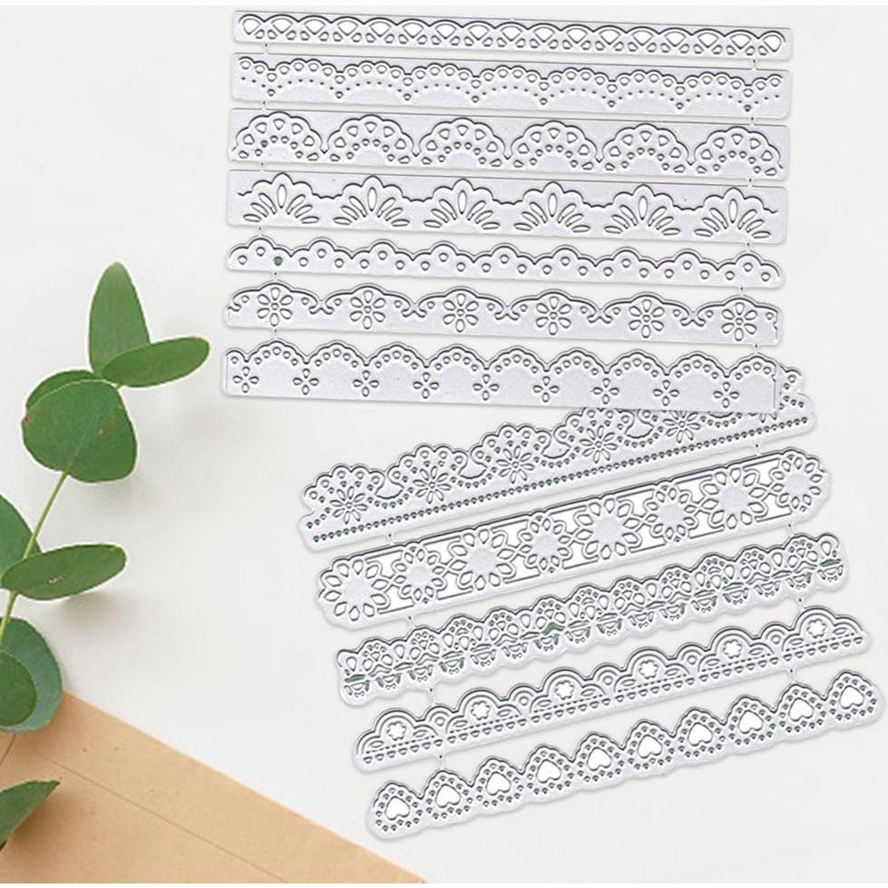 Troqueles de Bordes de Encaje ALIBBON 12 Pcs para Manualidades