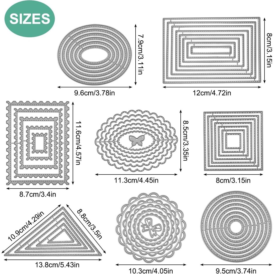 Troqueles de Corte de Metal SENHAI 8 Pcs para Scrapbooking