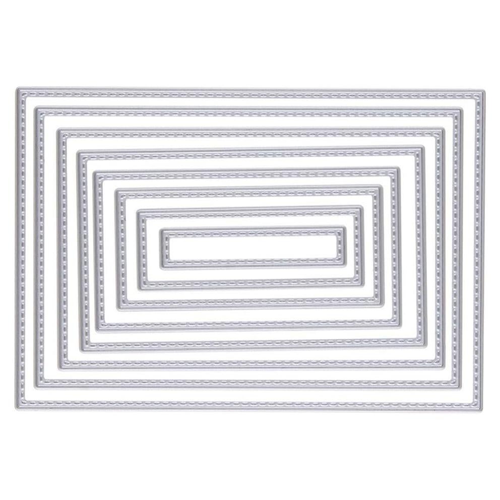 8Pcs Rectangle Cutting Dies Stencil DIY Scrapbook Album Paper Card Embossing Tool (Rectangle)