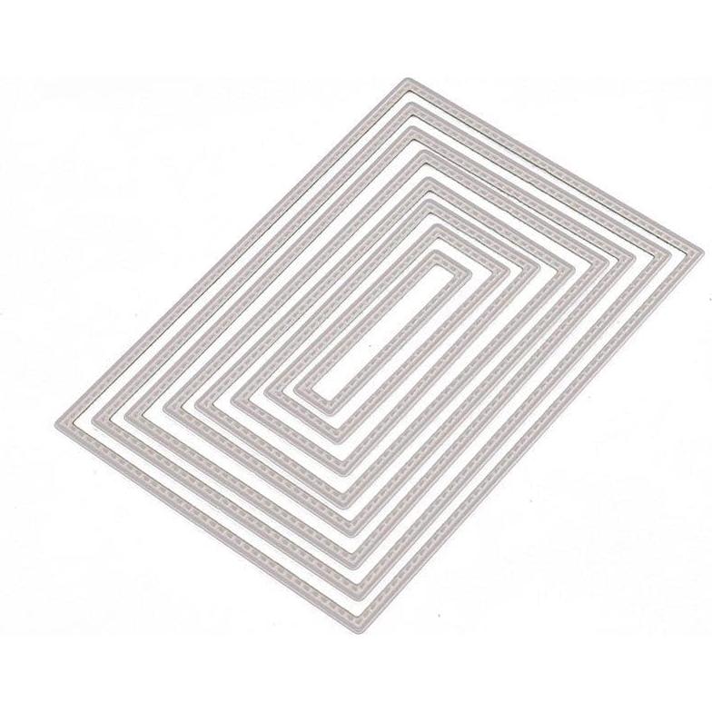 8Pcs Rectangle Cutting Dies Stencil DIY Scrapbook Album Paper Card Embossing Tool (Rectangle)