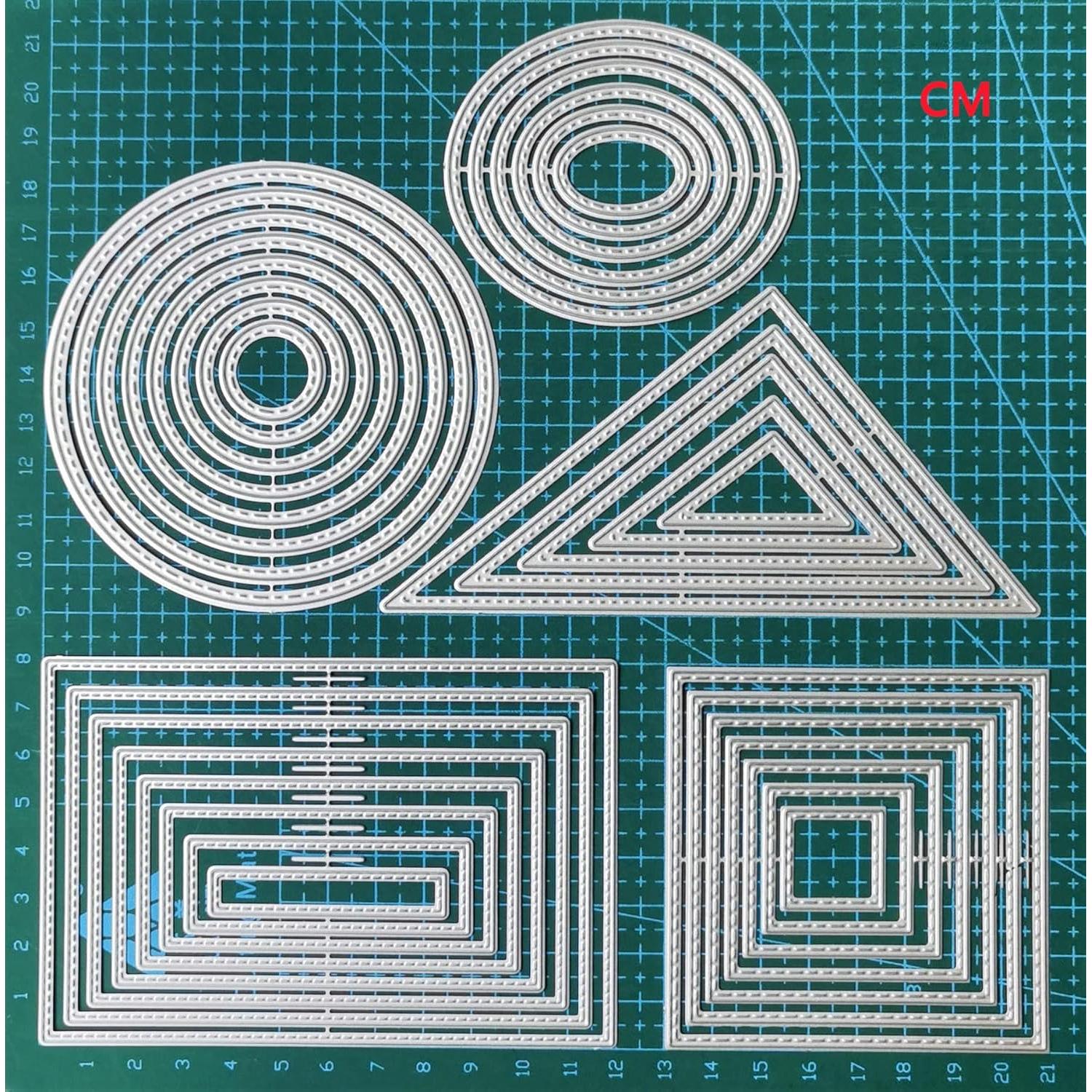 8Pcs Rectangle Cutting Dies Stencil DIY Scrapbook Album Paper Card Embossing Tool (Rectangle)