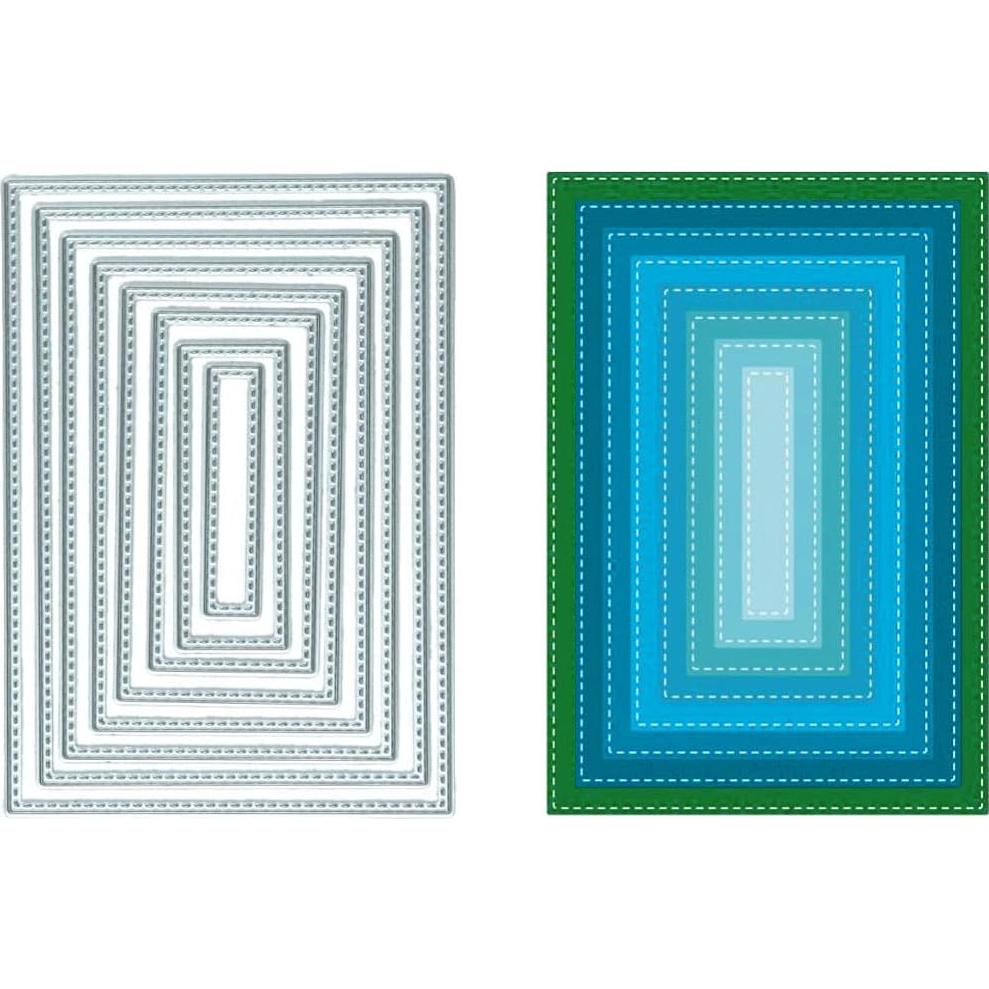 8Pcs Rectangle Cutting Dies Stencil DIY Scrapbook Album Paper Card Embossing Tool (Rectangle)