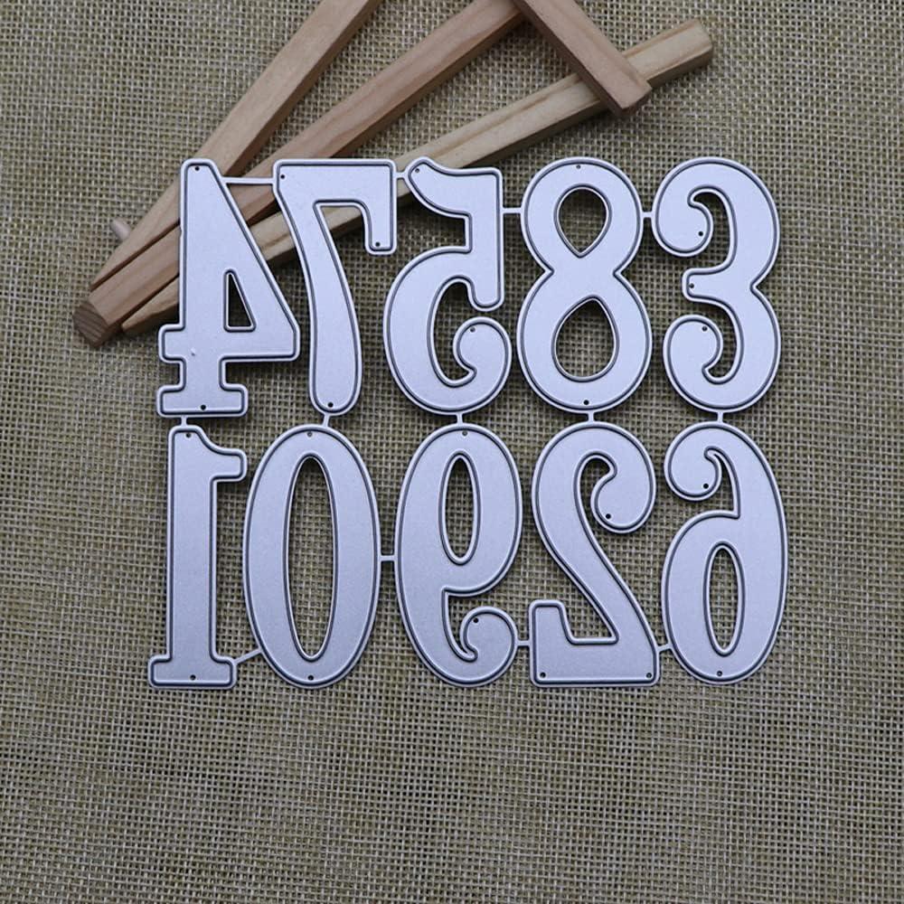 Troqueles de Metal para Scrapbooking AHOMASH Números 0-9 5 cm