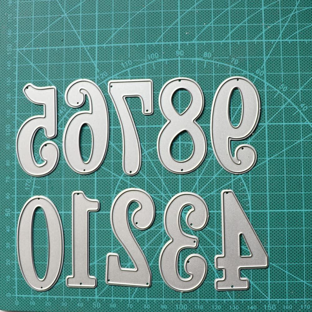 Troqueles de Metal para Scrapbooking AHOMASH Números 0-9 5 cm
