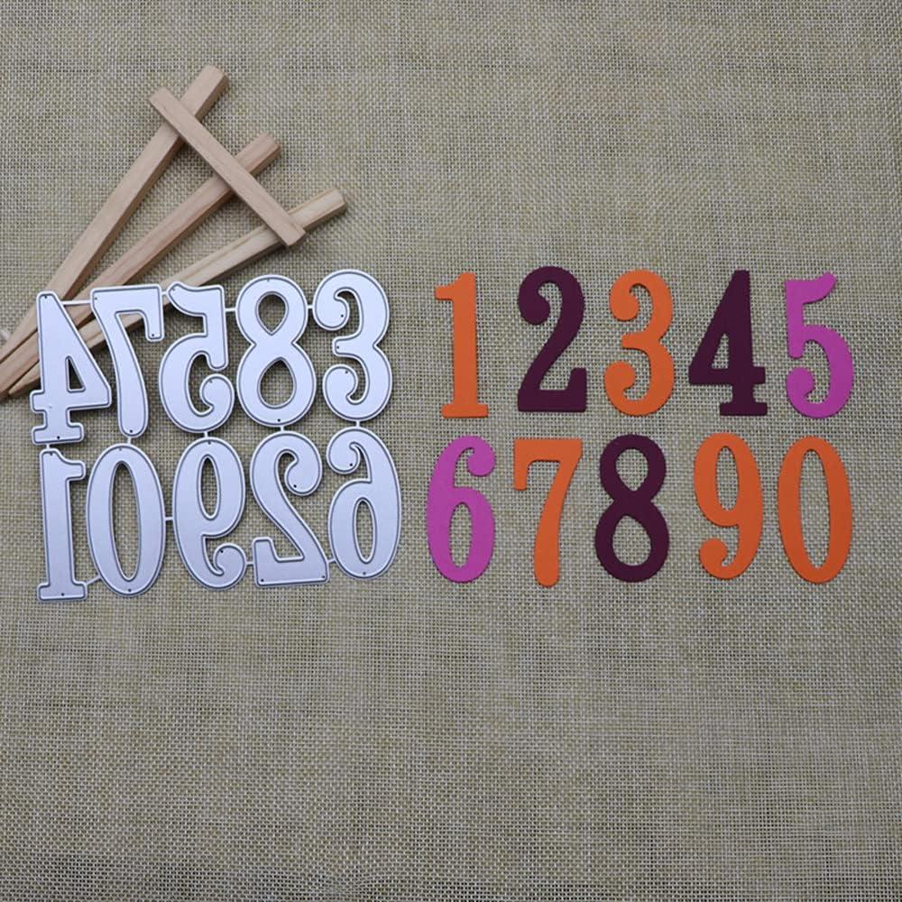 Troqueles de Metal para Scrapbooking AHOMASH Números 0-9 5 cm