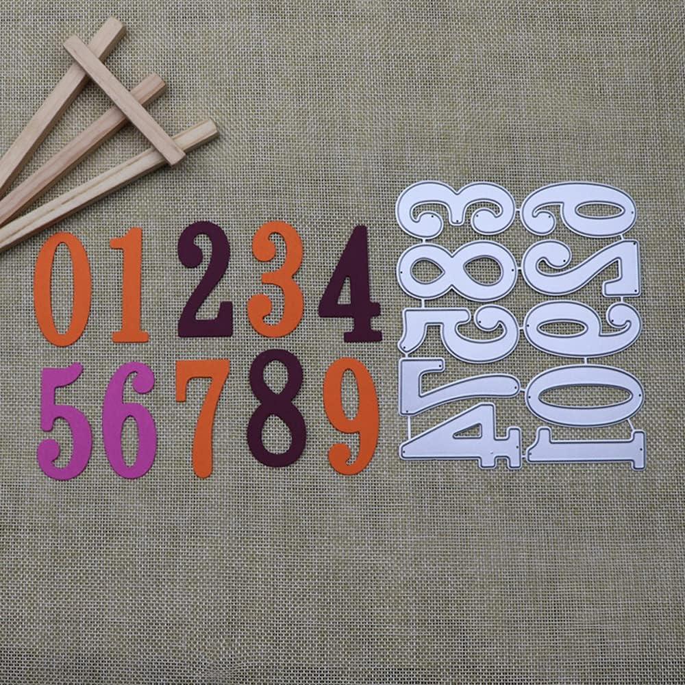 Troqueles de Metal para Scrapbooking AHOMASH Números 0-9 5 cm