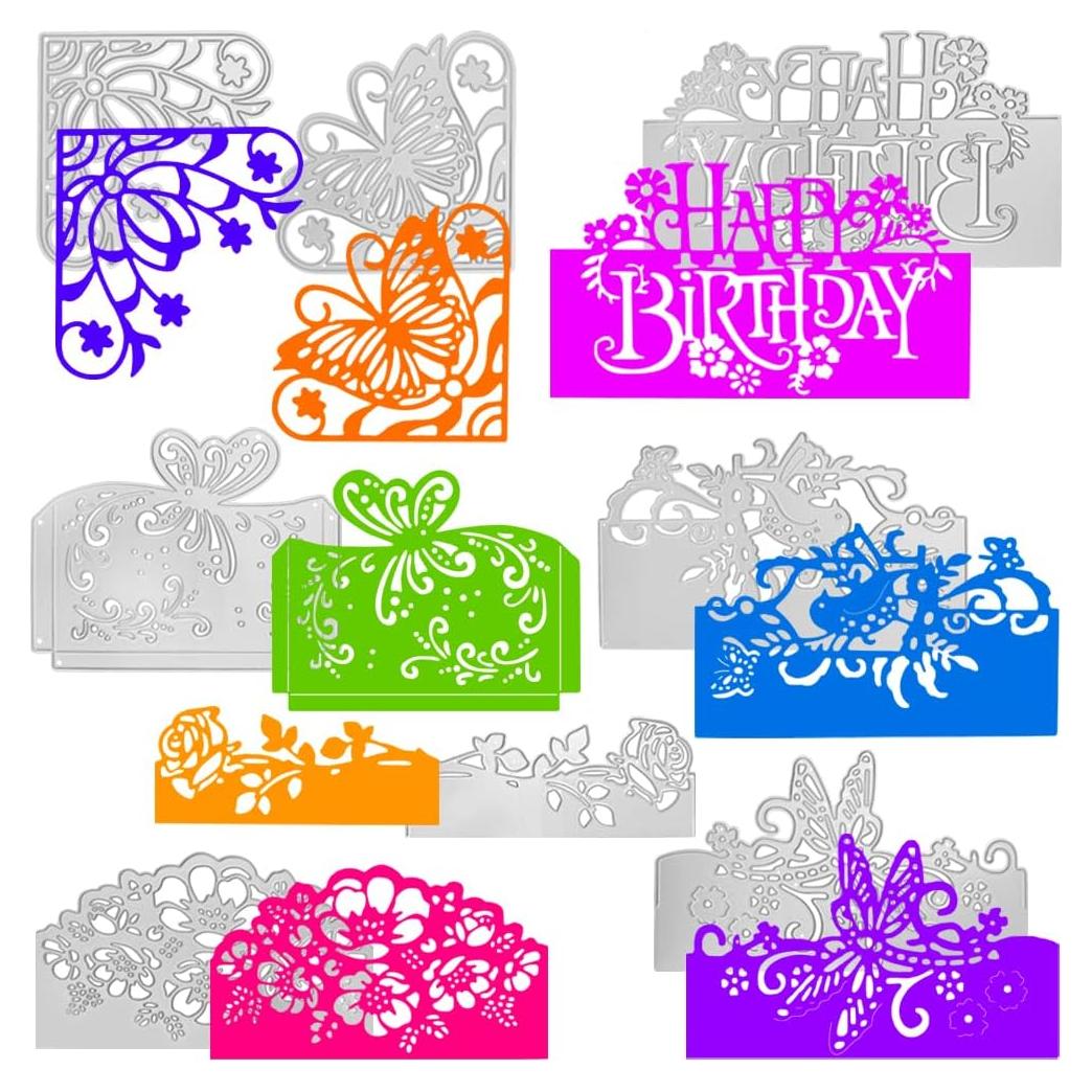 8 Troqueles de Corte AFUNTA para Tarjetas de Cumpleaños DIY