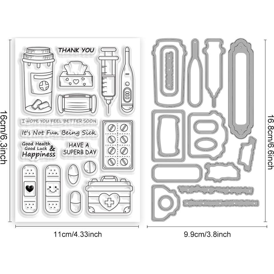 Conjunto de Sellos y Troqueles ORIGACH para Tarjetas de Mejorate