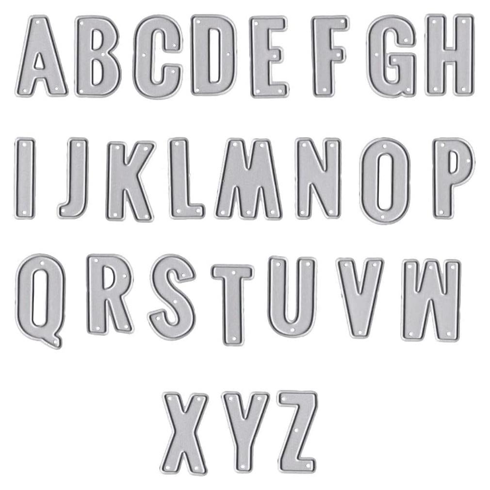 Troqueles de Corte Letras Mayúsculas Hying CD-Alfabeto Oro